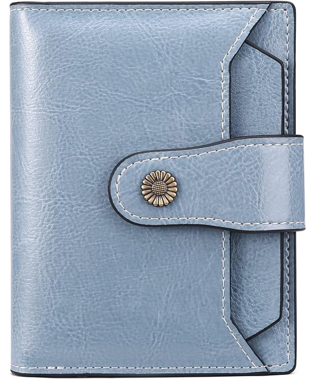 FALAN MULE Small Wallet for Women Leather Bifold Compact RFID Blocking Small Womens Wallet