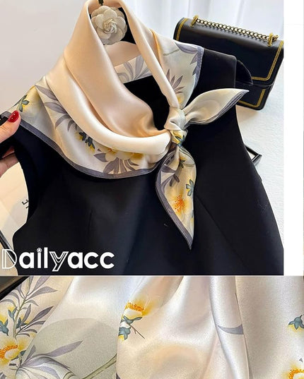 Dailyacc Hair Bandanas Scarf For Women Lightweight Fashion Neck Silk Satin Head Scarves For Sleeping Handbags Scarf
