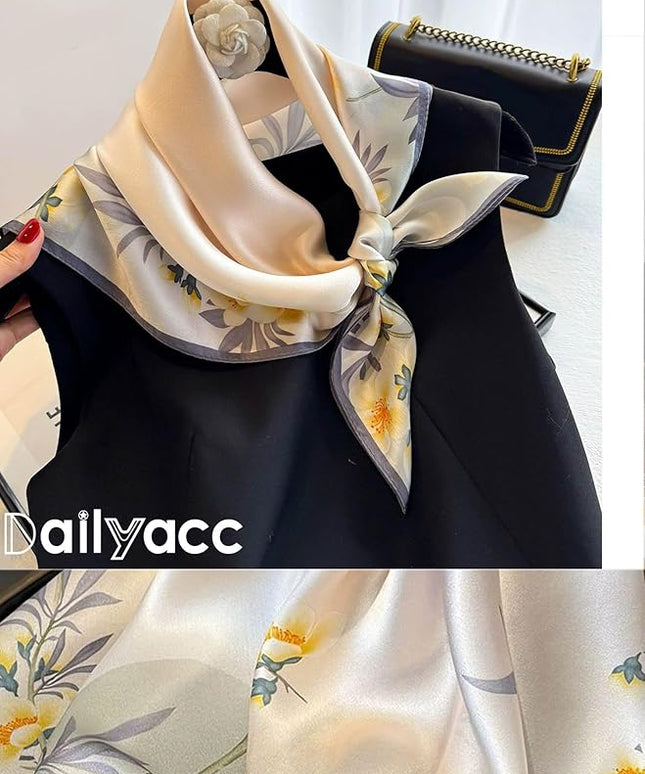 Dailyacc Hair Bandanas Scarf For Women Lightweight Fashion Neck Silk Satin Head Scarves For Sleeping Handbags Scarf
