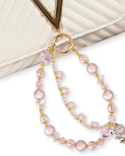 Phone Charm for Women, Anti-Theft Phone Wrist Strap Hands-Free & Beaded Chain,Tether Tab