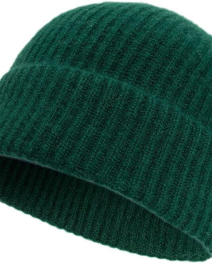 Villand 100% Cashmere Ribbed Cuffed Hat for Men, Ultra-Soft Men's Pure Cashmere Winter Ski Beanie