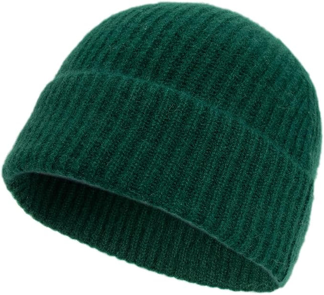 Villand 100% Cashmere Ribbed Cuffed Hat for Men, Ultra-Soft Men's Pure Cashmere Winter Ski Beanie