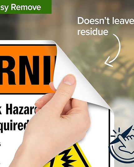 Warning Arc Flash And Shock Hazard Appropriate PPE Required Sign, 10x7 Inches, 4 Mil Vinyl Decal Stickers Weather Resistant, Made in USA by My Sign Center