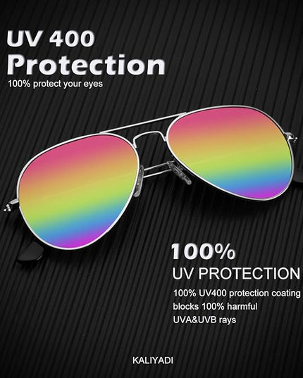 KALIYADI Classic Aviator Sunglasses for Men Women Driving Sun glasses Polarized Lens UV Blocking