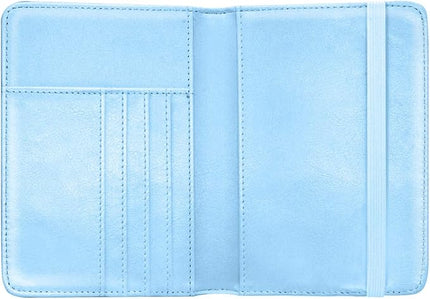 Passport Holder Cover Travel RFID Blocking Passport Cover Rose Gold Cute Flowers Passport Wallet with Elastic Band for Women