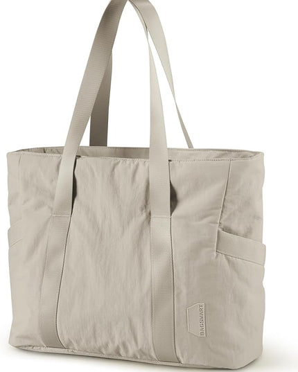 BAGSMART Tote Bag for Women, Tote Bag with Zipper Work Tote with Compartments Nurse Shoulder Hanbag for Travel, Gym