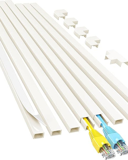 Yecaye Cord Hider, 113in Beige Cord Covers for Wires on Wall, One-Cord Cord Organizer, Easy Install Cable Management Kit, Cable Hider Home Office, W0.59in H0.4in, Beige