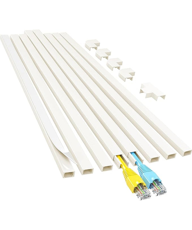 Yecaye Cord Hider, 113in Beige Cord Covers for Wires on Wall, One-Cord Cord Organizer, Easy Install Cable Management Kit, Cable Hider Home Office, W0.59in H0.4in, Beige
