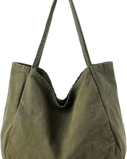 Canvas Tote Bag for Women Large Hobo Shoulder Bag for Work Travel Casual Message Bag Tote Purse handbags