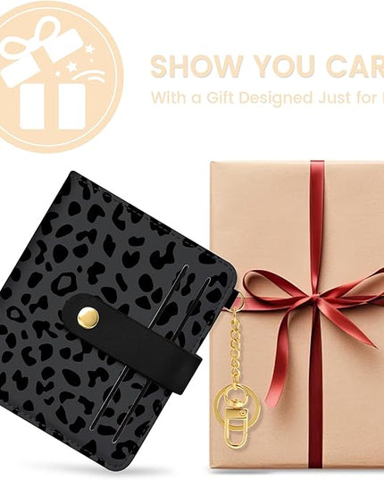 Sodsay Small Slim Wallet Women RFID Blocking, PU Leather Bifold Ladies Wallet with Zipper Coin Pocket, Thin Cute Travel Card Wallets for Girls, Black Primordial Spots