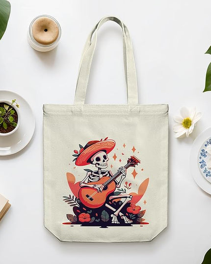 Tote Bag for Women, Reusable Zippered Canvas Bag with Handles Pocket Thick Canvas, for Grocery Shopping Beach Gift