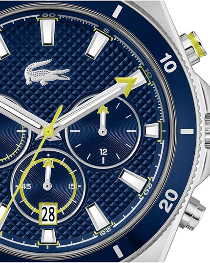 Lacoste Mainsail Men's Chronograph Watch - Stainless Steel - Water Resistant up to 5ATM/50 Meters - Contemporary, Sporty - Premium Fashion Timepiece - Gift for Him - 43mm
