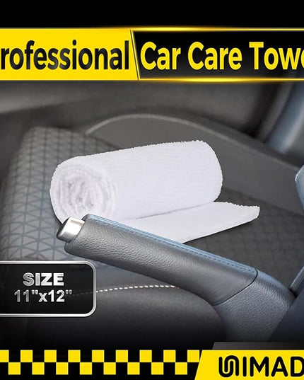 Shop Towels, 100 Pack Commercial Grade Work Rags Microfiber Towels for Cars Cleaning Rags Bulk Detailing Cloth for Automotive Bar Mechanic Restaurant Garage Housekeeping, 11.5"x 11.5", White