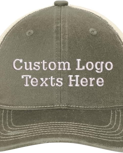 INK STITCH C600 Custom Embroidery Texts Logo Distressed Trucker Caps