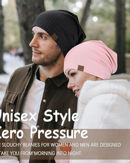 Slouchy Beanie for Men Women Soft Lightweight Running Beanie Hat Chemo Cap Skull Cap