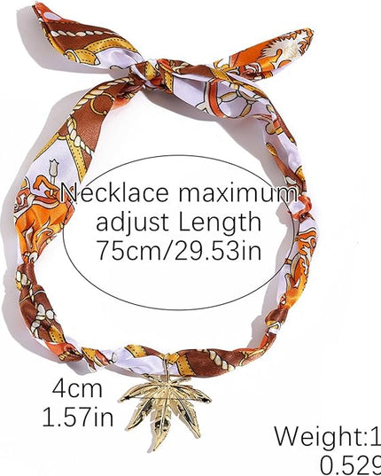 HETICA Scarf Necklace for Women Silk Western Charm Necklaces Fashion Accessory Jewelry Gift