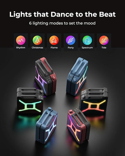 ULTIMEA Go Portable Party Speaker, 300W Wireless PartyBox with Bass Boost, RGB Light, TWS Stereo, Auracast Mode, Mic/Guitar Input, APP Control, Powerful Bluetooth Speaker for Party and Outdoor (Blue)