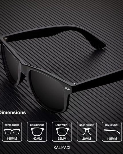 KALIYADI Sunglasses Men Polarized Sunglasses for Men Women Unisex Semi-Rimless Frame Retro Driving Sun Glasses UV Blocking