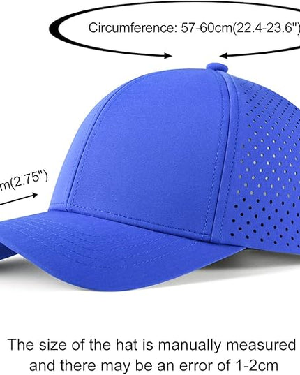 VOBOOM Men Quick Dry Baseball Cap Laser Cut Mesh Ball Curved Brim Snapback Hat