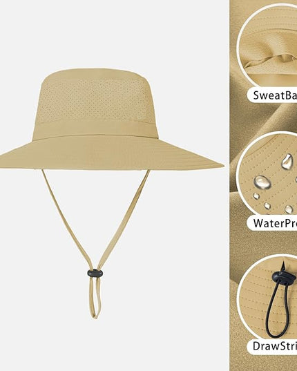 ZOORON Boonie Hat UPF 50+ Cooling Sun Hat for Men and Women,Wide Brim Bucket Hats with UV Protection for Safari Hiking Beach