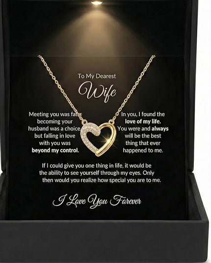 Evername To My Wife, Beautiful Necklace with an Emotional Message Card in a Luxury LED Jewelry Box. Great Birthday, Anniversary, Valentines Day Gift
