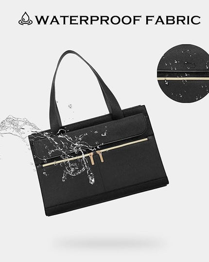 Laptop Bag for Women 15.6 Inch, Professional Tote Briefcase Purse, Eco-friendly Leather Teacher Bag Work Bag for Business