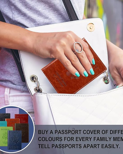 TIGARI Passport Holder for Travel Women Men, Valentines Day Gifts PU Leather Wallet Cover Case Sleeve, Waterproof Protected Document Organizer, Vacation Plane Cruise Travel Essentials