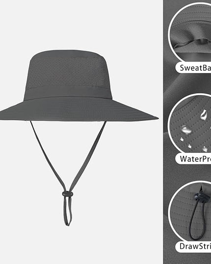ZOORON Boonie Hat UPF 50+ Cooling Sun Hat for Men and Women,Wide Brim Bucket Hats with UV Protection for Safari Hiking Beach