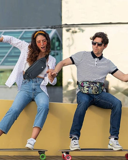 WATERFLY Fanny Pack Waist Bag: Small Hip Pouch Bum Bag Fannie Pack Phanny Fannypack Waistpack Bumbag Beltbag Sport Slim Fashionable for Jogging Hiking Hiker Woman Man