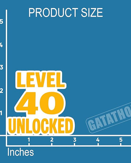 (3Pcs) Funny 40th Birthday Stickers – Level 40 Unlocked - Cheers to 40 Years Sticker Waterproof Vinyl Decals for Forty Birthday Gifts, Water Bottles, Scrapbooks, Journals, 3 x 2.8 inch