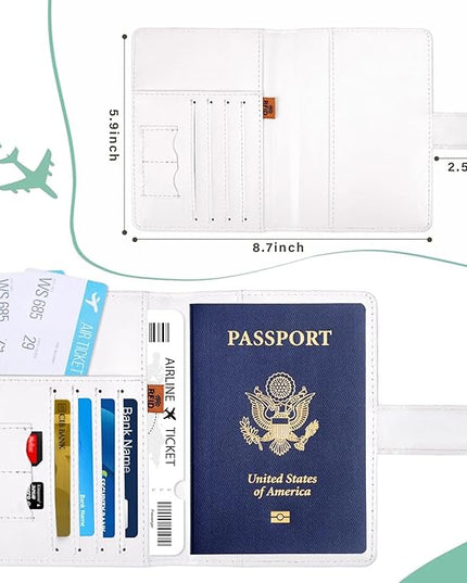 COSHAYSOO Personalized RFID Passport Holder for Travel Women Passports Cover Case Tropical Palm Leaf Pattern, Air Essentials Airplane Flight Accessories Airline Plane Flying Must Haves