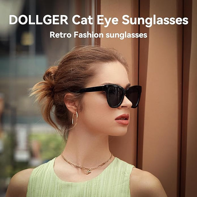 Dollger Retro Cat Eye Sunglasses Women Men Vintage Square Tortoise Shell Fashion Cateye Sunglasses