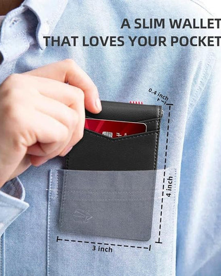 Zitahli Wallet for Men-6 Slots ID Window-Mens Wallets-Slim Wallet Classic Spring Money Clip RFID Blocking-Gift for Men