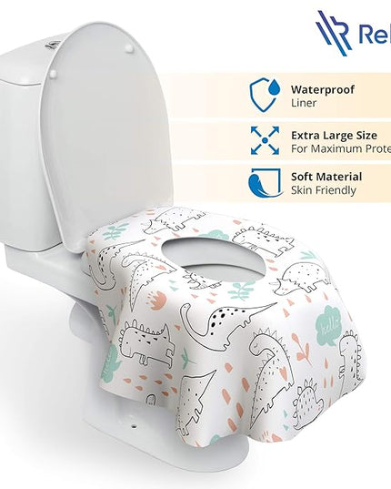Toilet Seat Covers Disposable - 20 Pack - Waterproof, Ideal for Kids and Adults – Extra Large, Individually Wrapped for Travel, Toddlers Potty Training in Public Restrooms (Dinosaurs, 20)