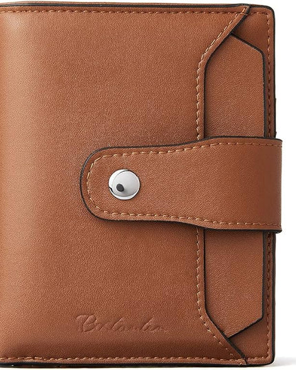 BOSTANTEN Women Leather Wallet RFID Blocking Small Bifold Zipper Pocket Wallet Card Case Purse with ID Window
