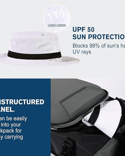 Oversized XL XXL Waterproof Sun Hat for Big Heads Mesh Bucket Hat Wide Brim Adjustable Packable Hiking Beach Fishing