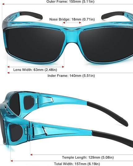 MEETSUN Fit Over Glasses Sunglasses for Men Women,Wrap Around Sunglasses Polarized UV400 Protection
