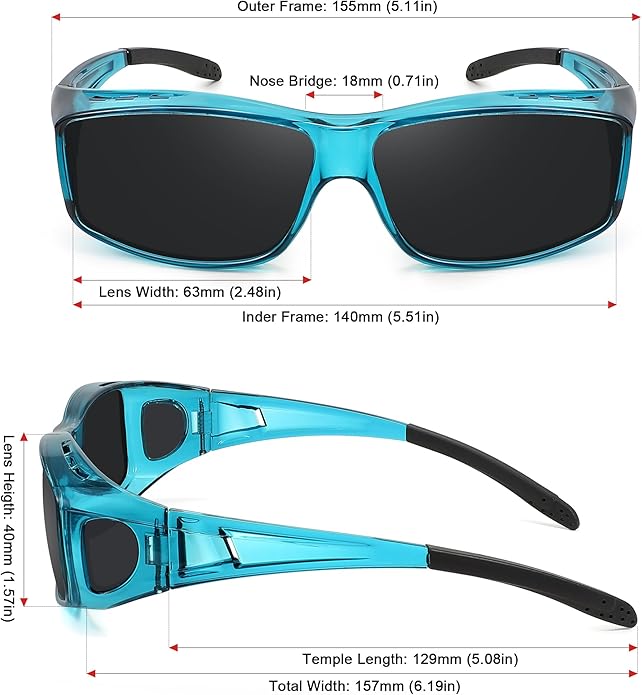 MEETSUN Fit Over Glasses Sunglasses for Men Women,Wrap Around Sunglasses Polarized UV400 Protection