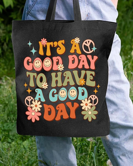 AUSVKAI Canvas Tote Bag Aesthetic for Women, Cute Cloth Cotton Bags for College Shopping Beach Grocery and Trendy Gifts