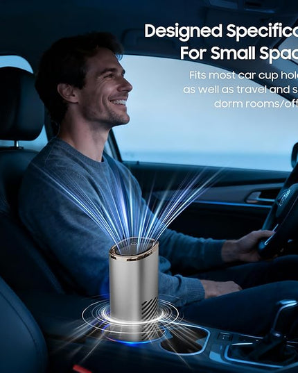 Waterless Car Diffuser for Essential Oils Small Portable Air Freshener, Mini Aroma 360 Scent Solid Fragrance Diffusers for Car Dormitory Studio Office