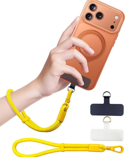 Phone Lanyard, Phone Wrist Strap for Cellphone Case, Adjustable Cell Phone Strap with 2 Tether Tabs for All Smartphones, Yellow