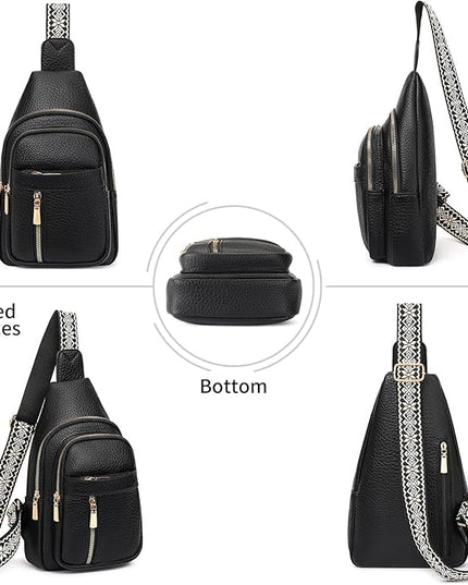 FALAN MULE Crossbody Bags for Women Trendy Leather Sling Chest Bag Fanny Packs for Women