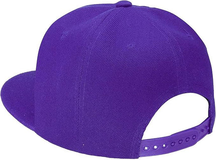 Classic Snapback Hat Cap Hip Hop Style Flat Bill Blank Solid Color Adjustable Size