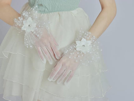 Sahabowi Satin Gloves Formal Bridal Banquet Party Wedding Opera Solid Colorful Mitten For Women
