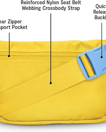 Baboon to the Moon Fanny Pack - Trendy, Compact, Water-Repellent Waist Bag in Multiple Colors and Sizes for Men and Women (Amber, Full Size (3L))