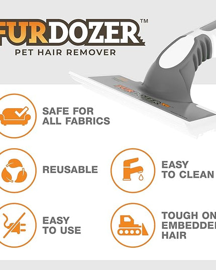 FurDozer Pet Hair Remover & Auto Detailing Tools - Cat & Dog Hair Remover for Carpets, Car Interiors, Couches, Bedding, & Pet Furniture (Gray, (3 Pack) - X6, X3 PRO, X3 MINI)
