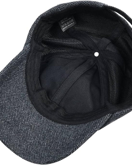 BOTVELA Wool Baseball Cap for Men Adjustable Unstructured Tweed Hat