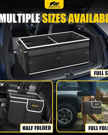 MIKKUPPA Car Trunk Organizer - 65L Collapsible Trunk Organizer with Lid, Sturdy Car Storage for SUV Auto Truck Van with Adjustable Straps and Non Slip Bottom