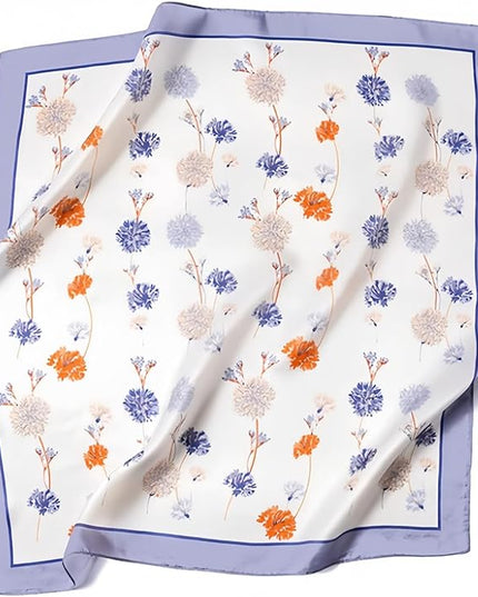 MINIDORA Satin Scarves for Women 27.5 × 27.5 inches Medium Square Elegant Silk Feeling Head Scarf