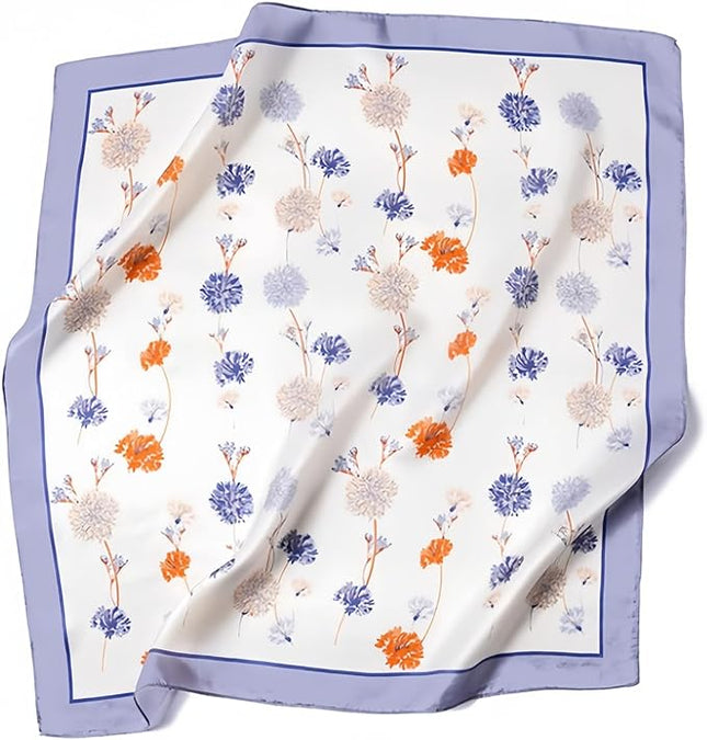 MINIDORA Satin Scarves for Women 27.5 × 27.5 inches Medium Square Elegant Silk Feeling Head Scarf